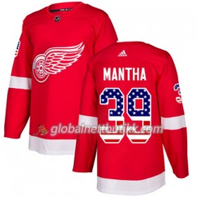 Detroit Red Wings Hockeydrakt Anthony Mantha 39 2017-2018 USA Flag Fashion Svart Adidas Authentic - Herre